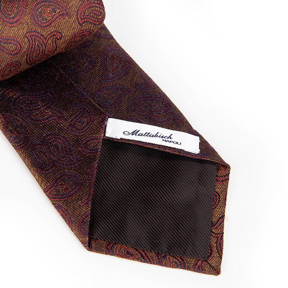 MATTABISCH BROWN, SADDLE BROWN PAISLEY TIE | MENS - Picture 4 of 4